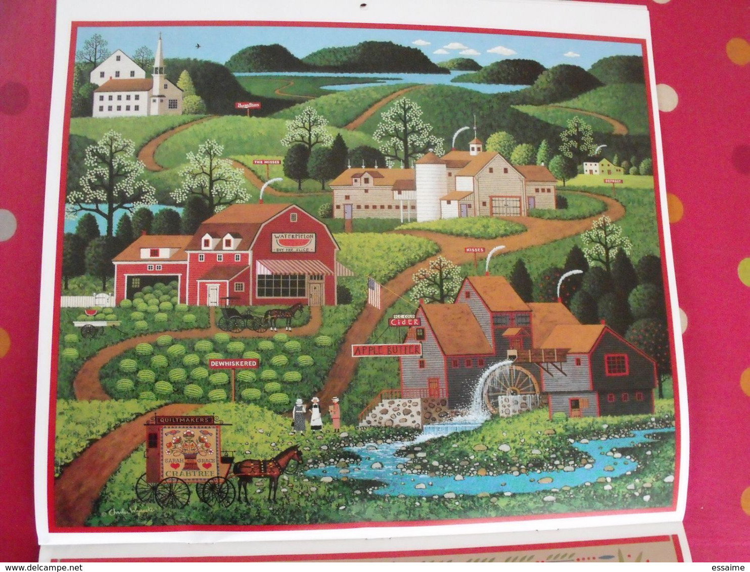 calendrier américain. the Americana Calendar 1983. illustré par Charles Wysocki. art naif