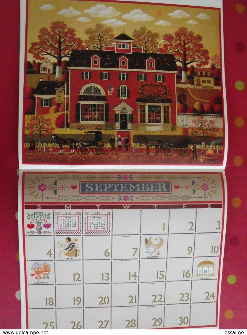 calendrier américain. the Americana Calendar 1983. illustré par Charles Wysocki. art naif