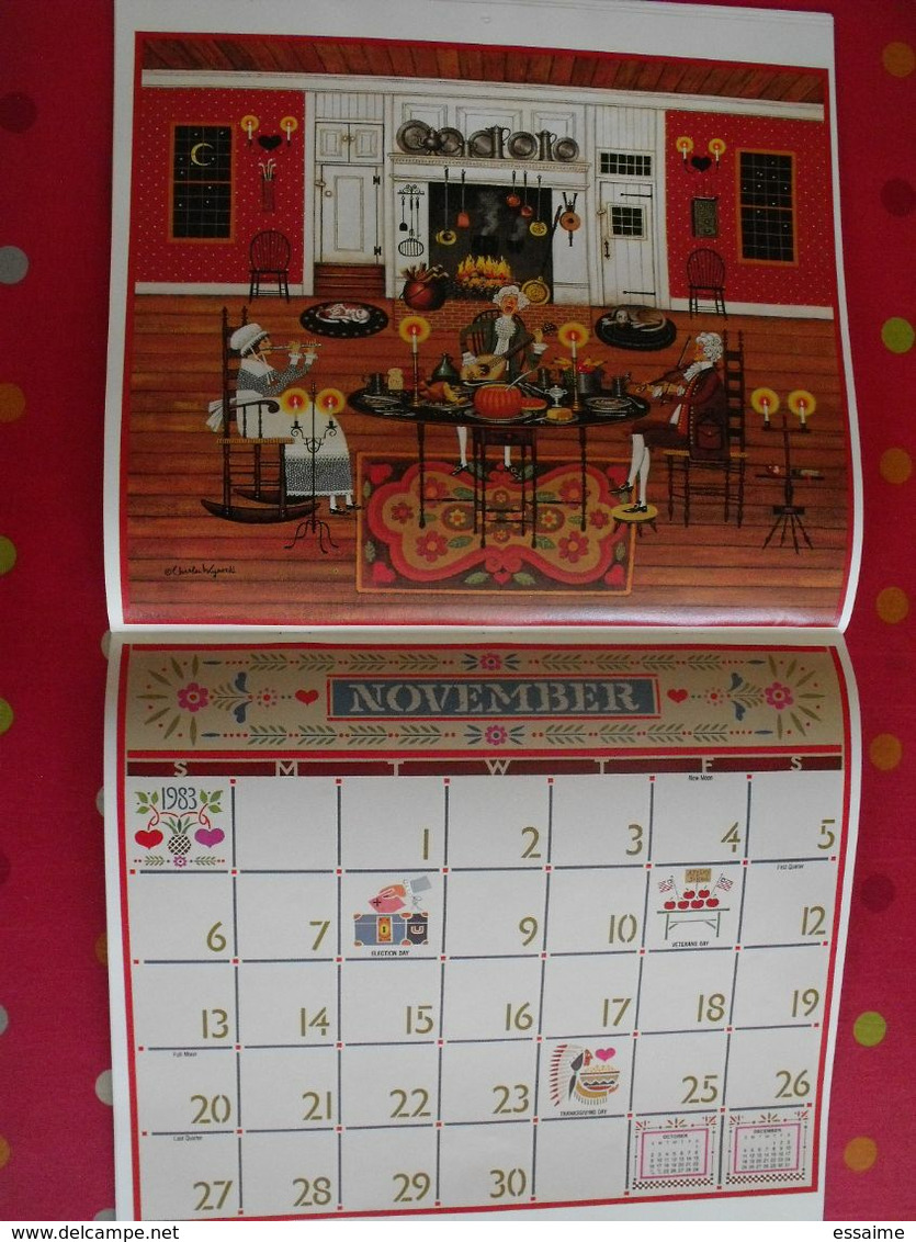 calendrier américain. the Americana Calendar 1983. illustré par Charles Wysocki. art naif