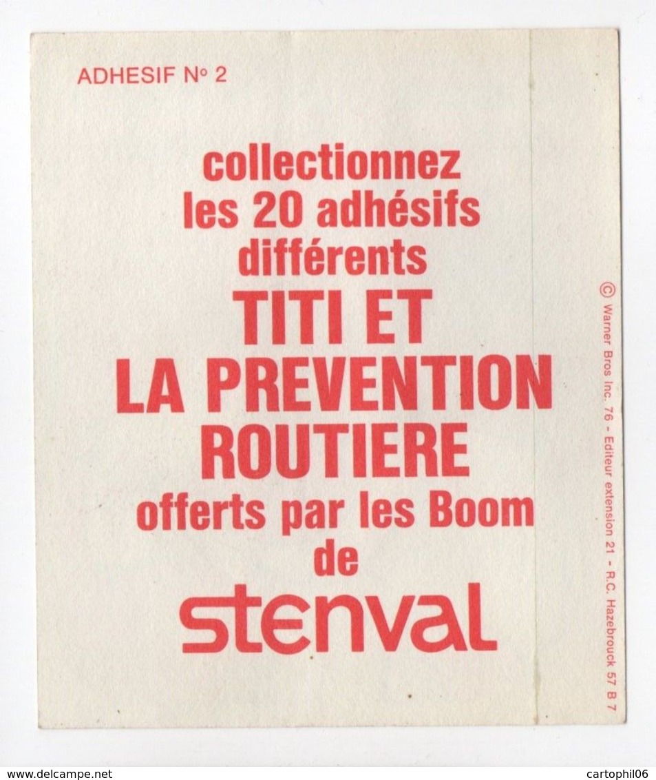 - AUTOCOLLANT TITI ET LA PREVENTION ROUTIERE - Série STENVAL N° 2 - - Sonstige & Ohne Zuordnung