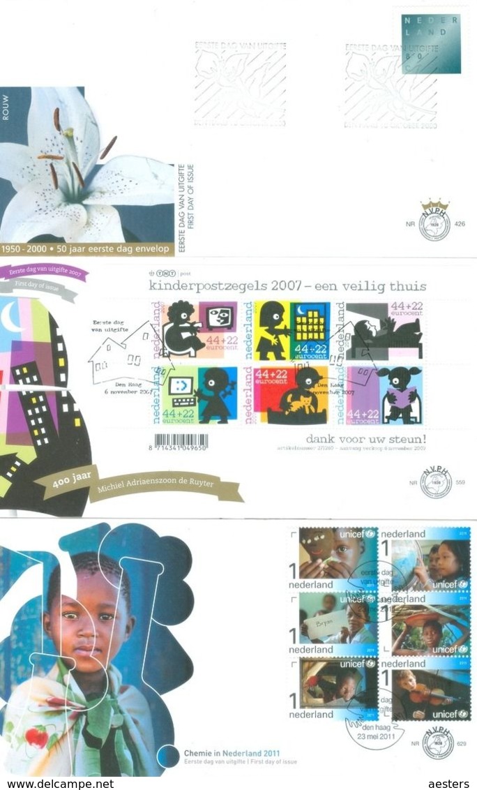 Netherlands; 7 Different FDC 2000-2011. (3 Scans - FDC