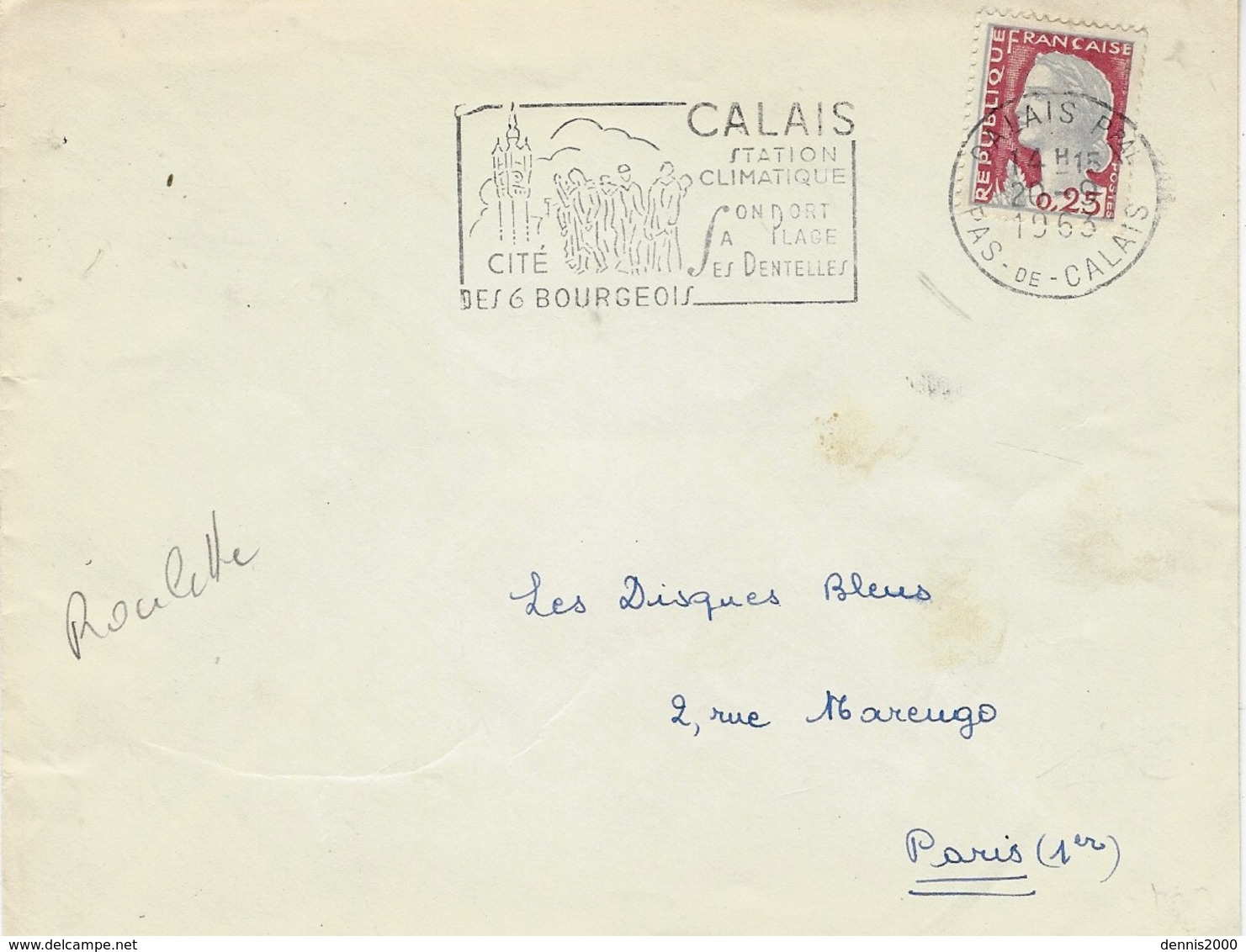 1963 - Enveloppe Affr. à 0,25 F Marianne De Decaris Issu De Roulettes - 1961-....