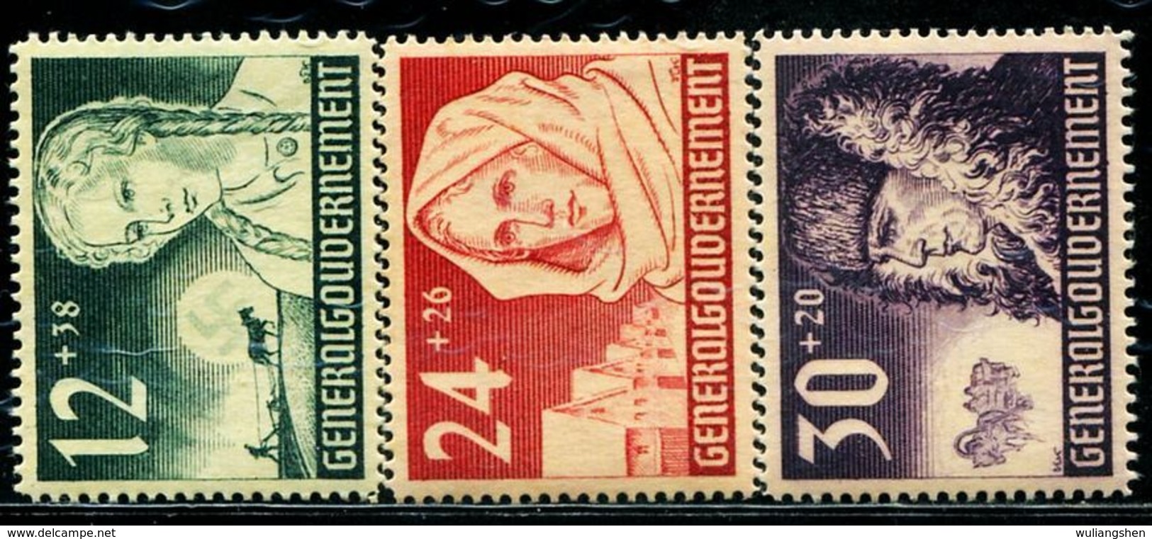 CE0097 Poland 1940 Race Purification Aryan 3V MNH - Otros & Sin Clasificación