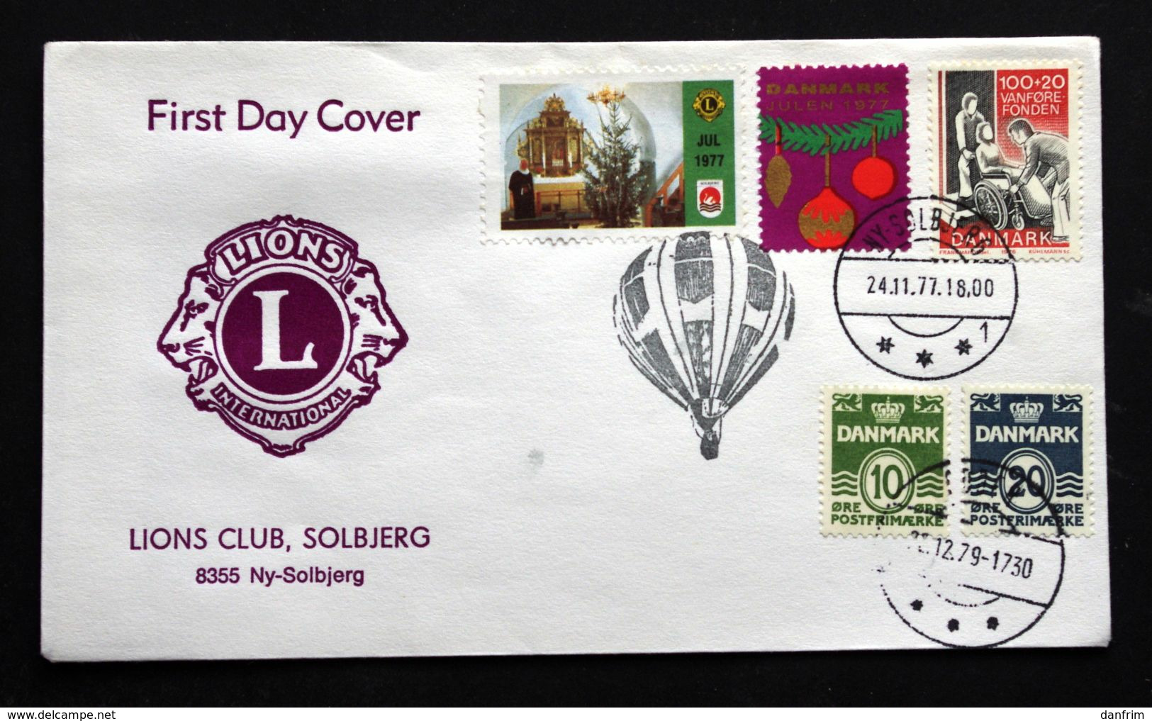 Denmark 1977 Lions Club,Solbjerg - Odder  FDC (lot  246) - Covers & Documents