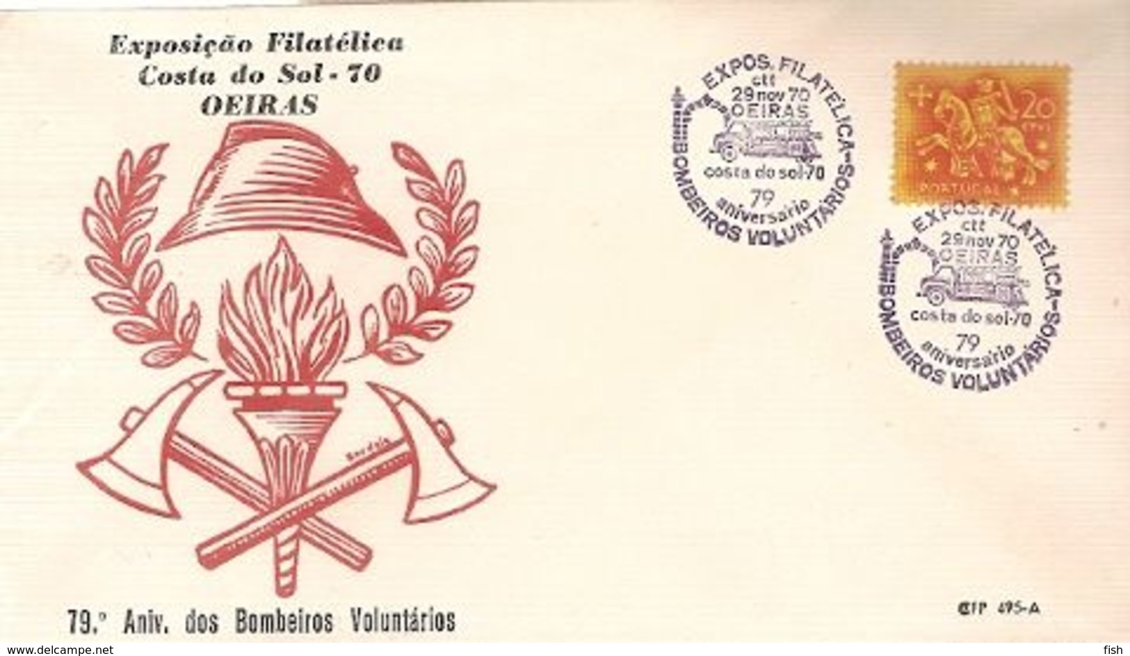 Portugal & FDC 79 Years Of Volunteer Firefighters, Expo. Philatelic Costa Do Sol, Oeiras 1970 (6868) - FDC