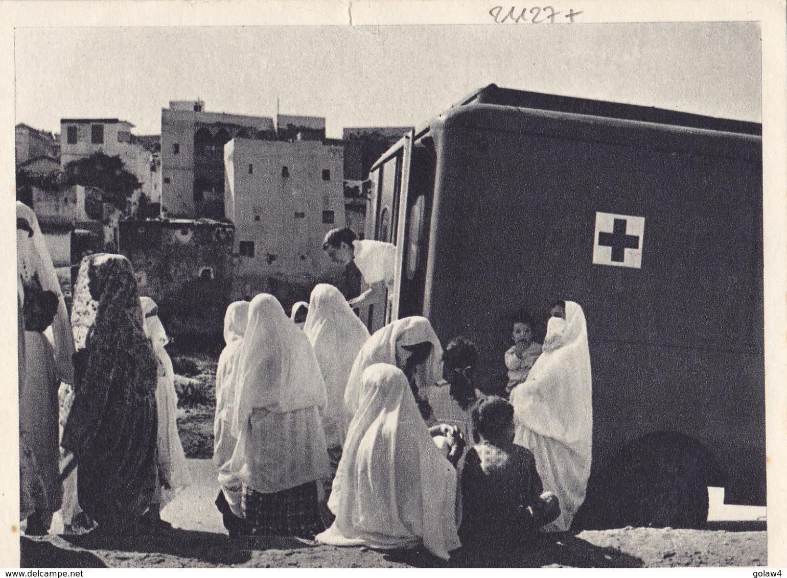 21127# ALGERIE CARTE FRANCHISE MILITAIRE FM FEMMES MUSULMANES INFIRMIERES CROIX ROUGE BACONNIER ALGER - Guerra De Argelia