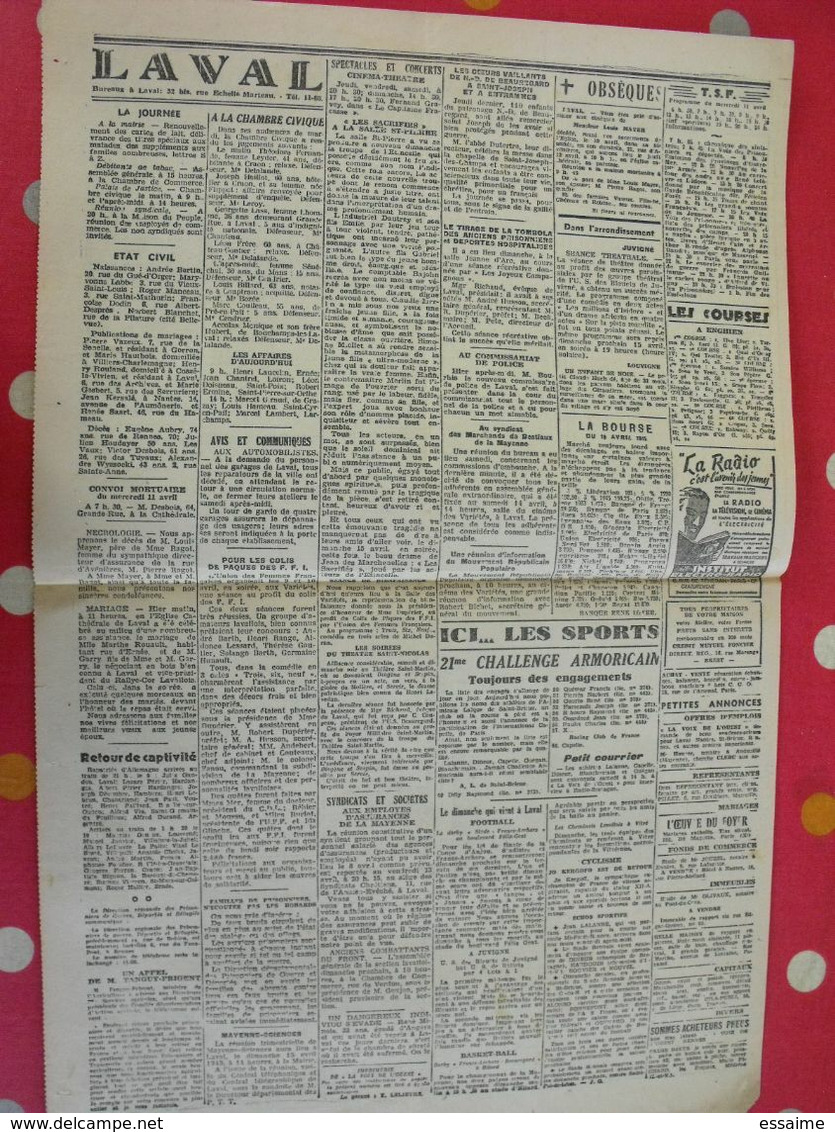 Journal La Voix De L'Ouest N° 83 Du 11 Avril 1945. Rennes Guerre Américains à Hanovre Argentine De Gaulle - War 1939-45