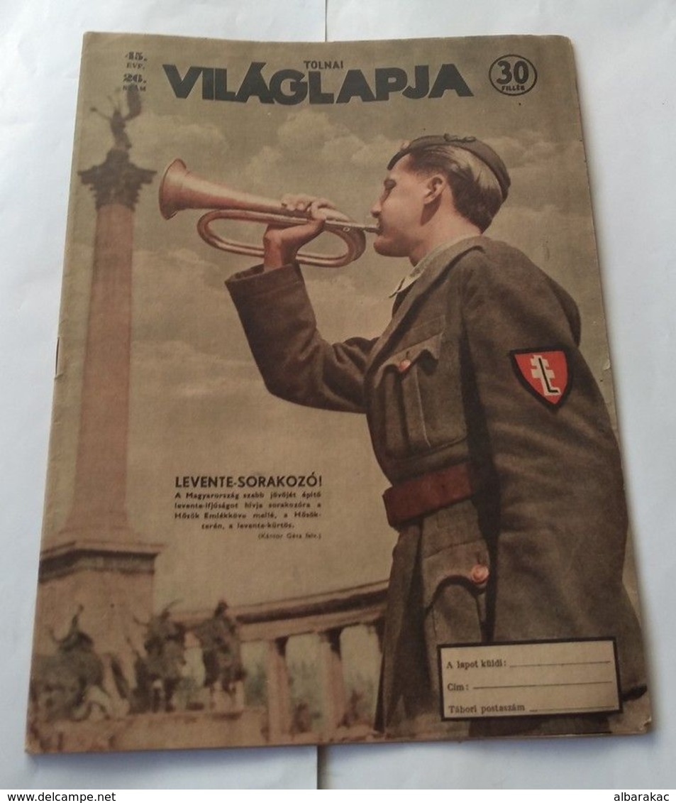 Vilaglapja Hungary 1943 Magazin Cover Trumpet WWII Germany Soldier - Geografia & Storia