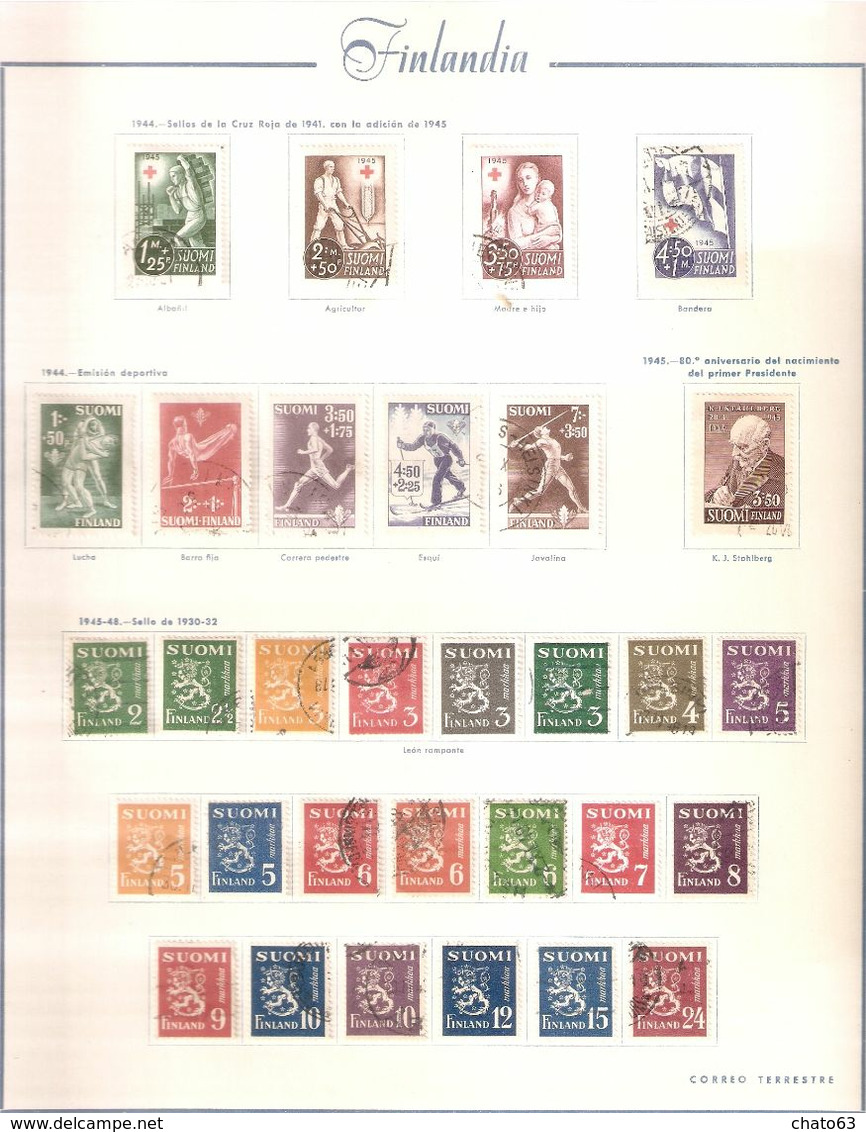 COLECCIÓN FINLANDIA. AÑOS 1856 A 1987. USADO