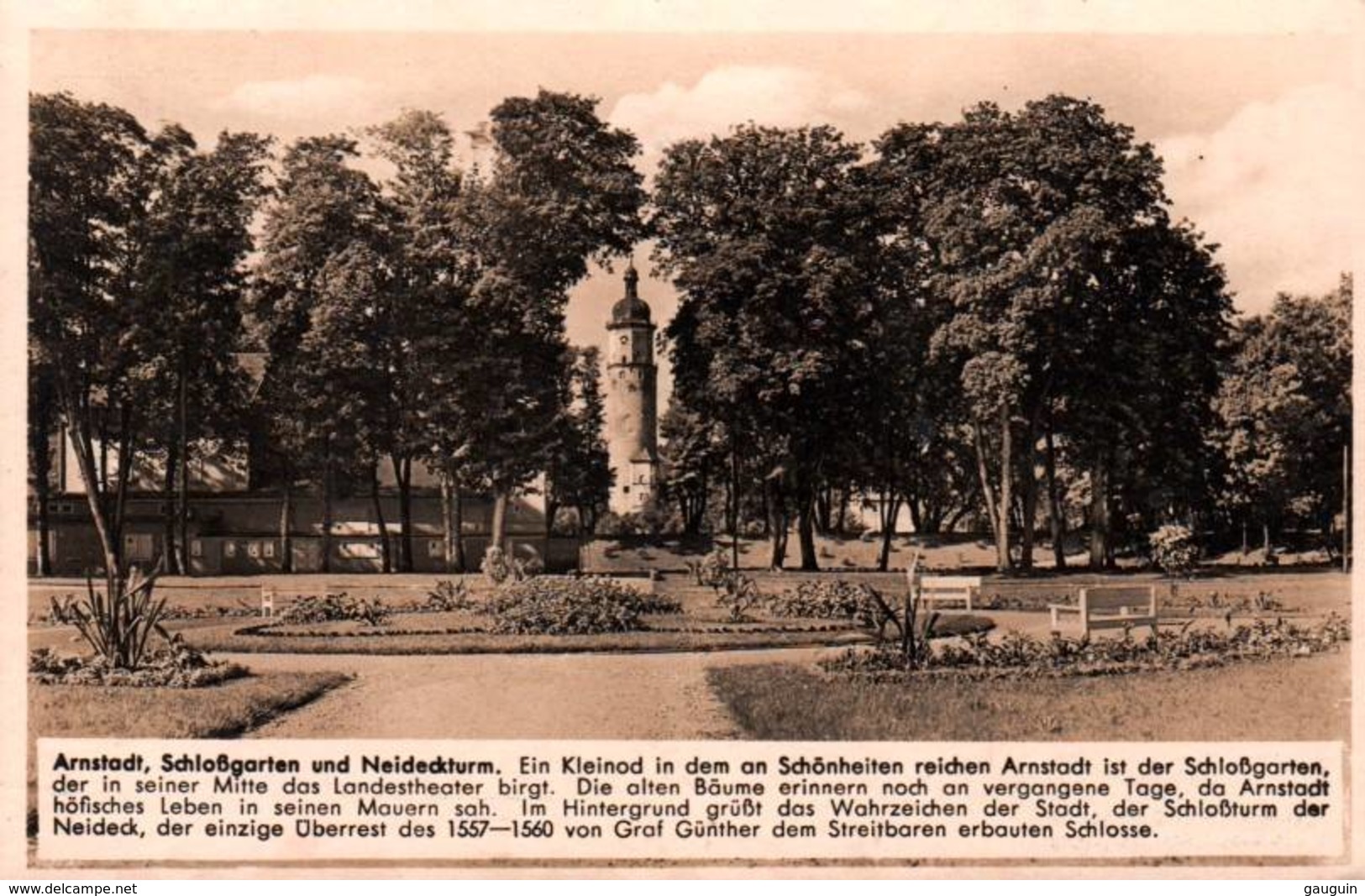 CPA - ARNSTADT - SCHLOSSGARTEN Und NEIDECKTURM … - Edition Kosmos - Arnstadt