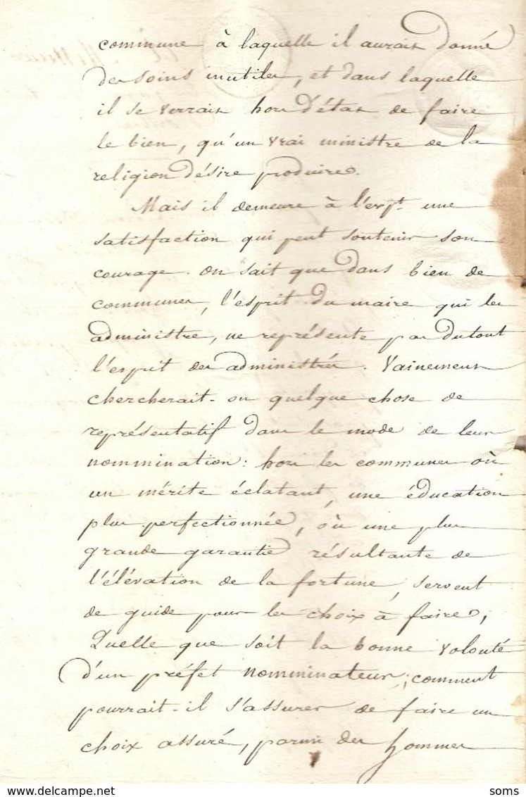 Vieux Papier Du Béarn, 1823, Longue Requête Du Curé De Saint-Médard Contre Le Maire Laborde, 50 Pages ! - Historische Dokumente