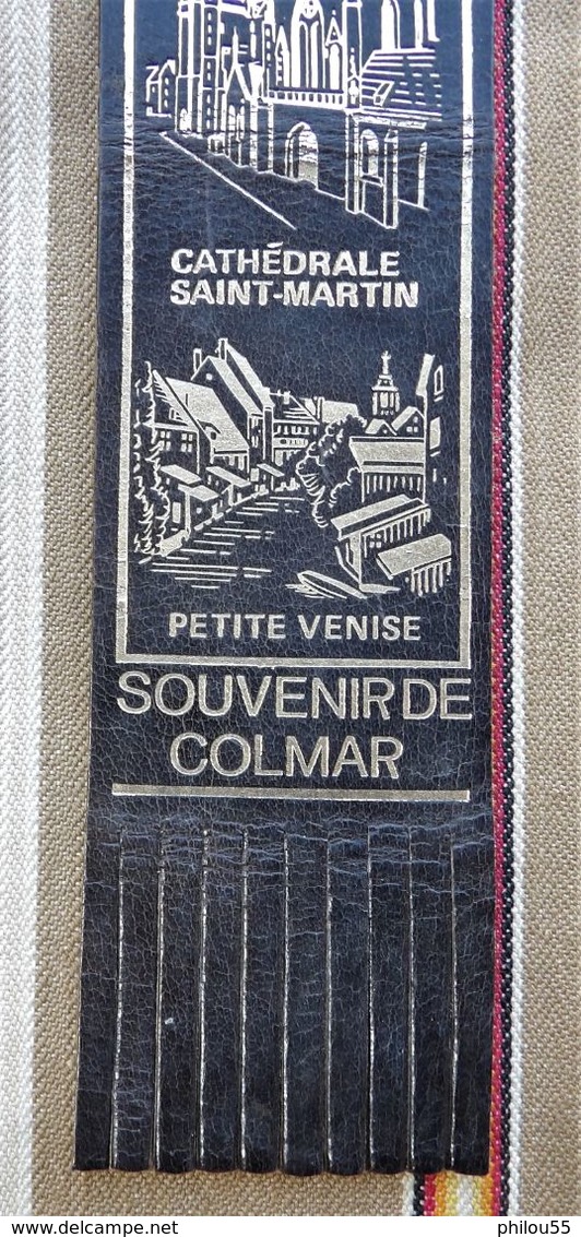 Marque Page SOUVENIR DE COLMAR   En Cuir + Dorure A Chaud - Bladwijzers