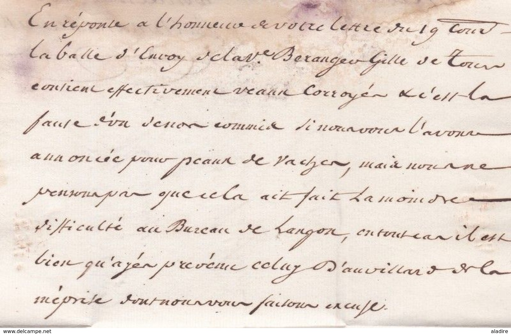1764 - Marque Postale B Couronné Sur LAC De Bordeaux Vers Montauban - Règne De Louis XV - 1701-1800: Precursors XVIII