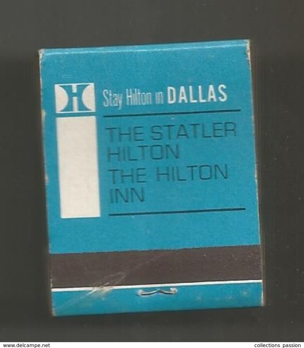 Boite D'allumettes , Pochette, HILTON , DALLAS , ETATS UNIS , 2 Scans - Zündholzschachteln