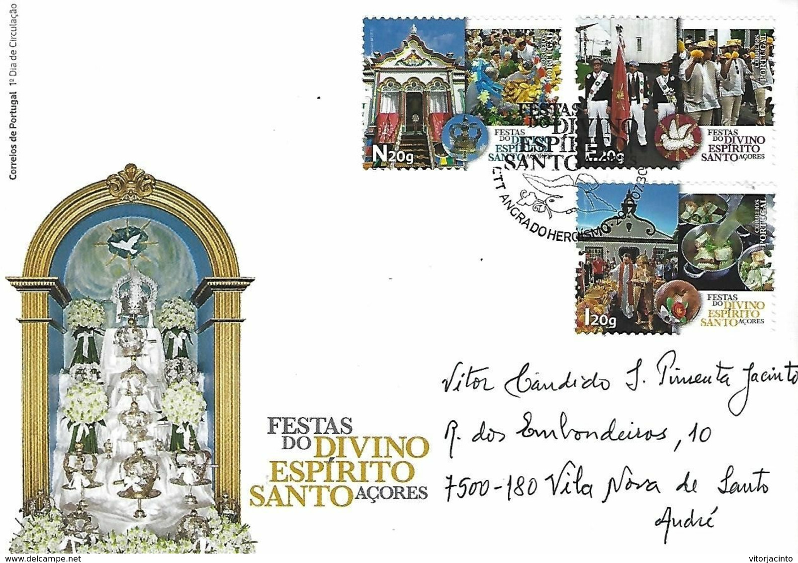 PORTUGAL (Azores) - Festivities Of The Divine Holy Spirit - Real Circulated FDC With Commemorative Postmark - Other & Unclassified