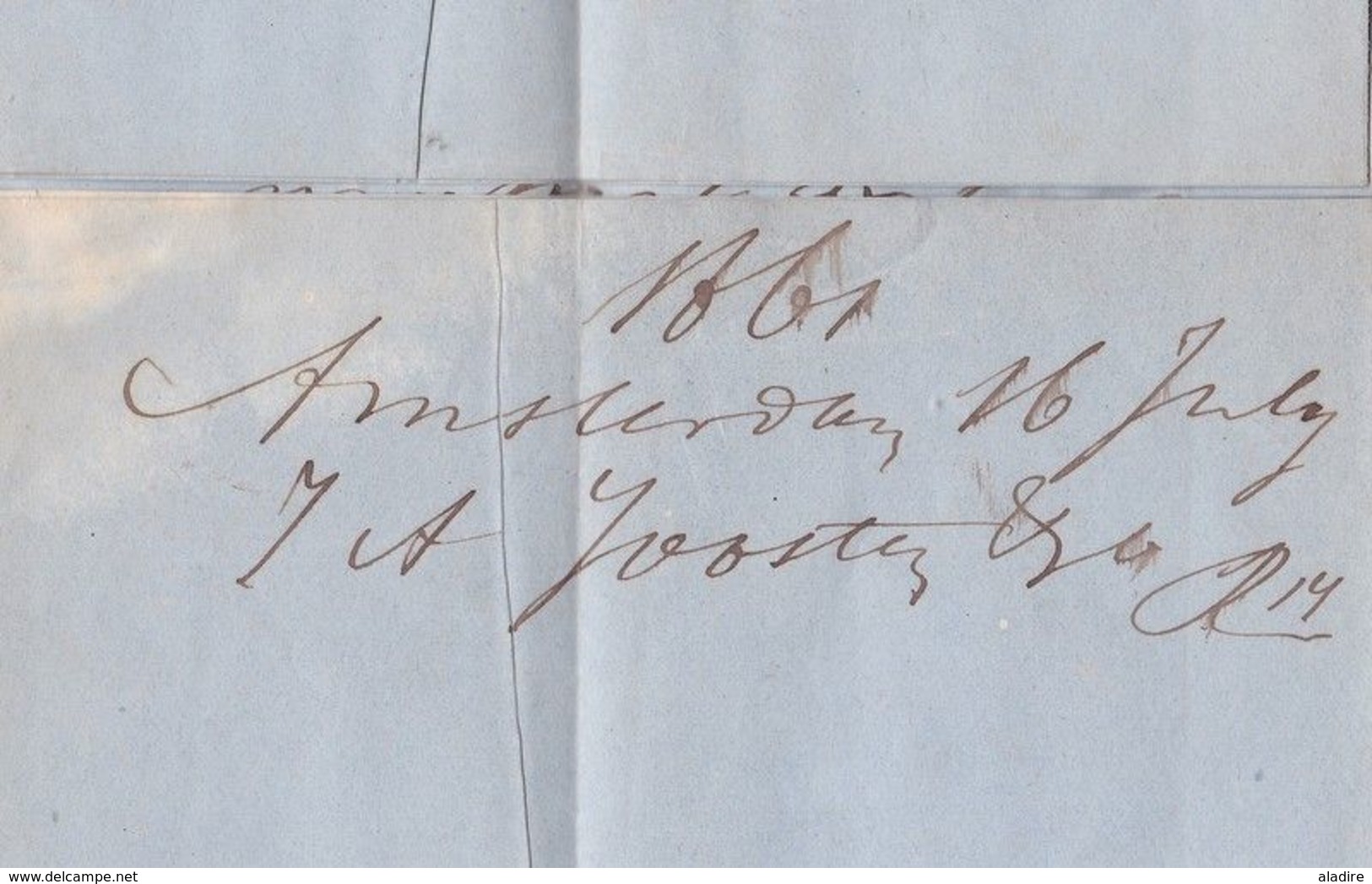 1849 - Lettre pliée en néerlandais de Rotterdam vers Amsterdam, Pays Bas