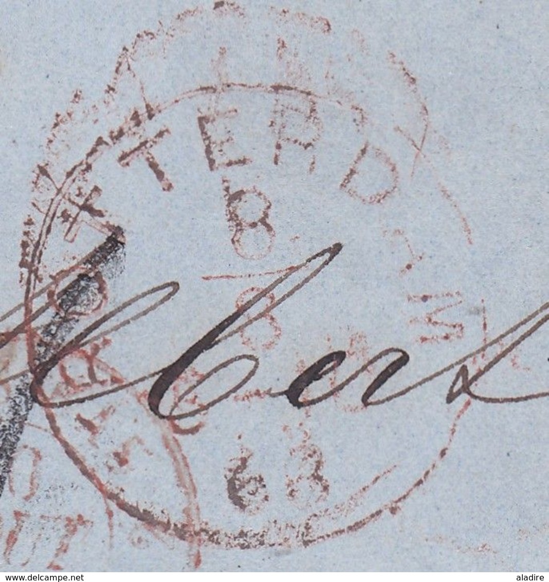 1863    - Lettre Pliée En Français De Rotterdam Vers Le Havre, France Via Erquelines & Paris - Marcophilie