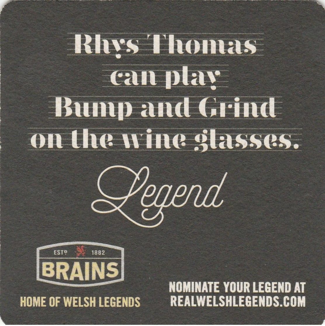 BEERMAT - BRAINS BREWERY  (CARDIFF, WALES) - HOME OF WELSH LEGENDS RHYS THOMAS - (Cat No 217) - (2015) - Sous-bocks