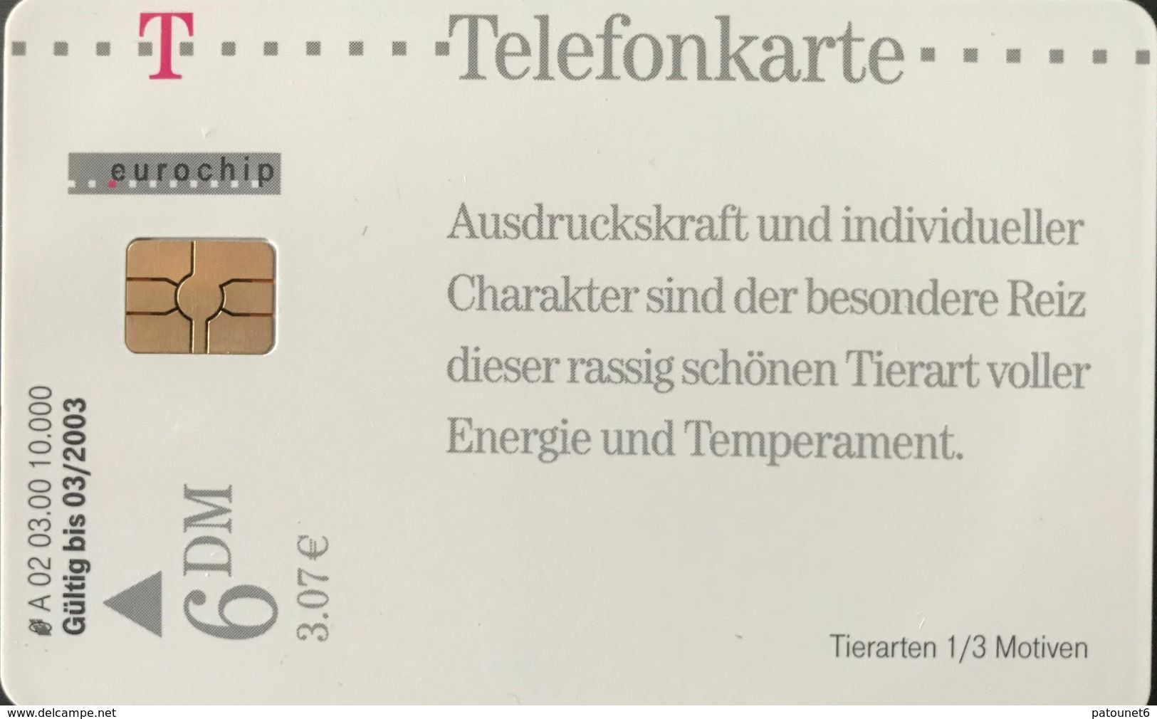 ALLEMAGNE  -  Phonecard  -  Horses  -  6 DM - A + AD-Series : D. Telekom AG Advertisement
