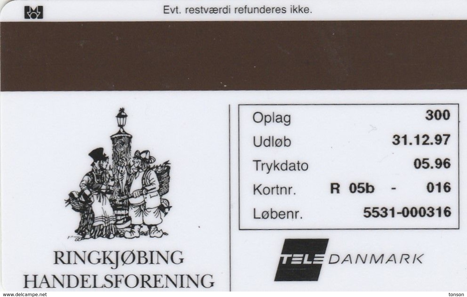 Denmark, R 005b, Ringkoebing - Handelsforening, Only 300 Issued, 2 Scans. - Danimarca