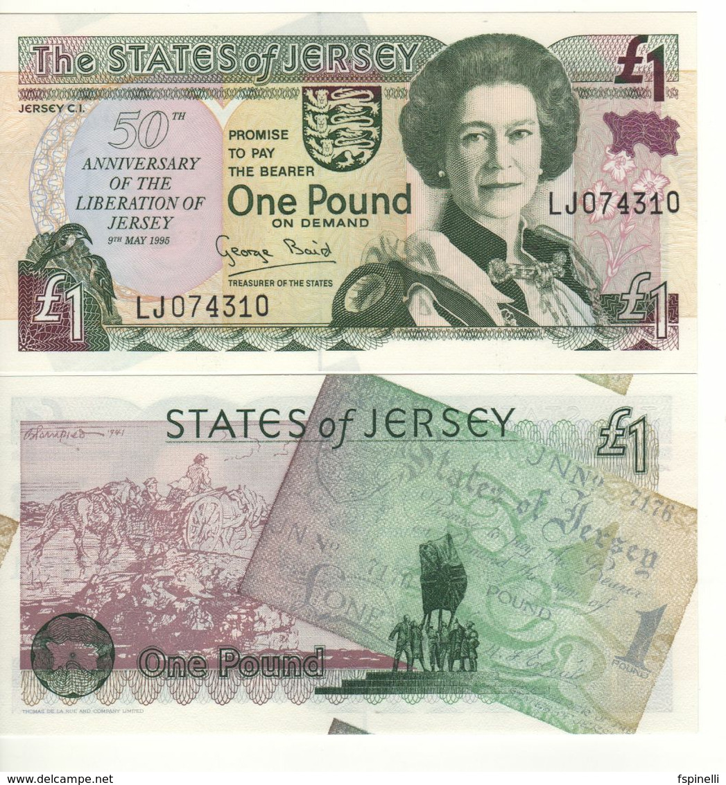 JERSEY   1 Pound   P25a   Commemorative 50th Anniversary Of The Liberation Of Jersey  Sign.  George Baird - Jersey