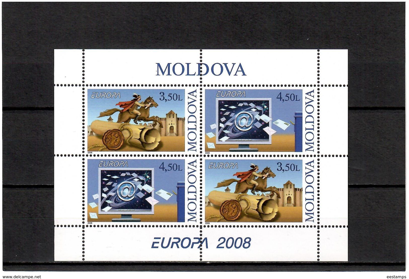 Moldova 2008 .EUROPA 2008.M/S Of Booklet  (2 Sets)  . Michel # 611-12 Bg. - Moldavie