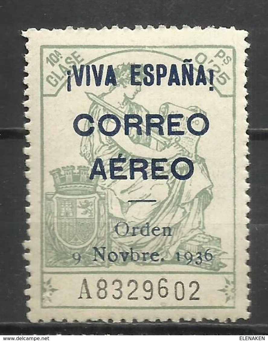 2796-SELLO LOCAL  BURGOS GUERRA CIVIL FISCAL HABILITADO PARA USO EN CORREO AEREO SEGÚN ORDEN DE  1936.NUEVO ** LOCAL CIV - Emissioni Nazionaliste