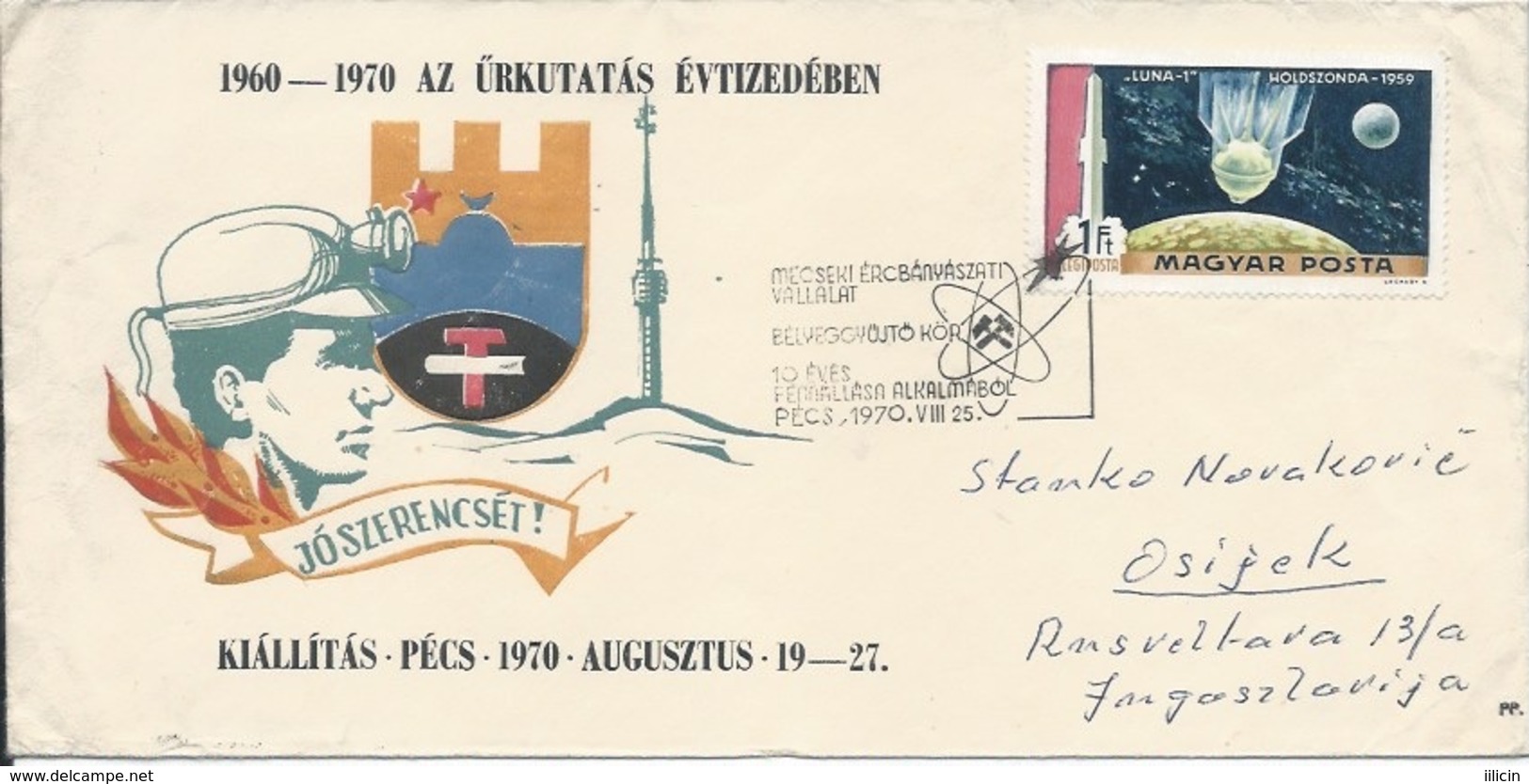 Letter FI000113 - Hungary Soviet Union (USSR SSSR Russia) Space Program 1970 - Autres & Non Classés