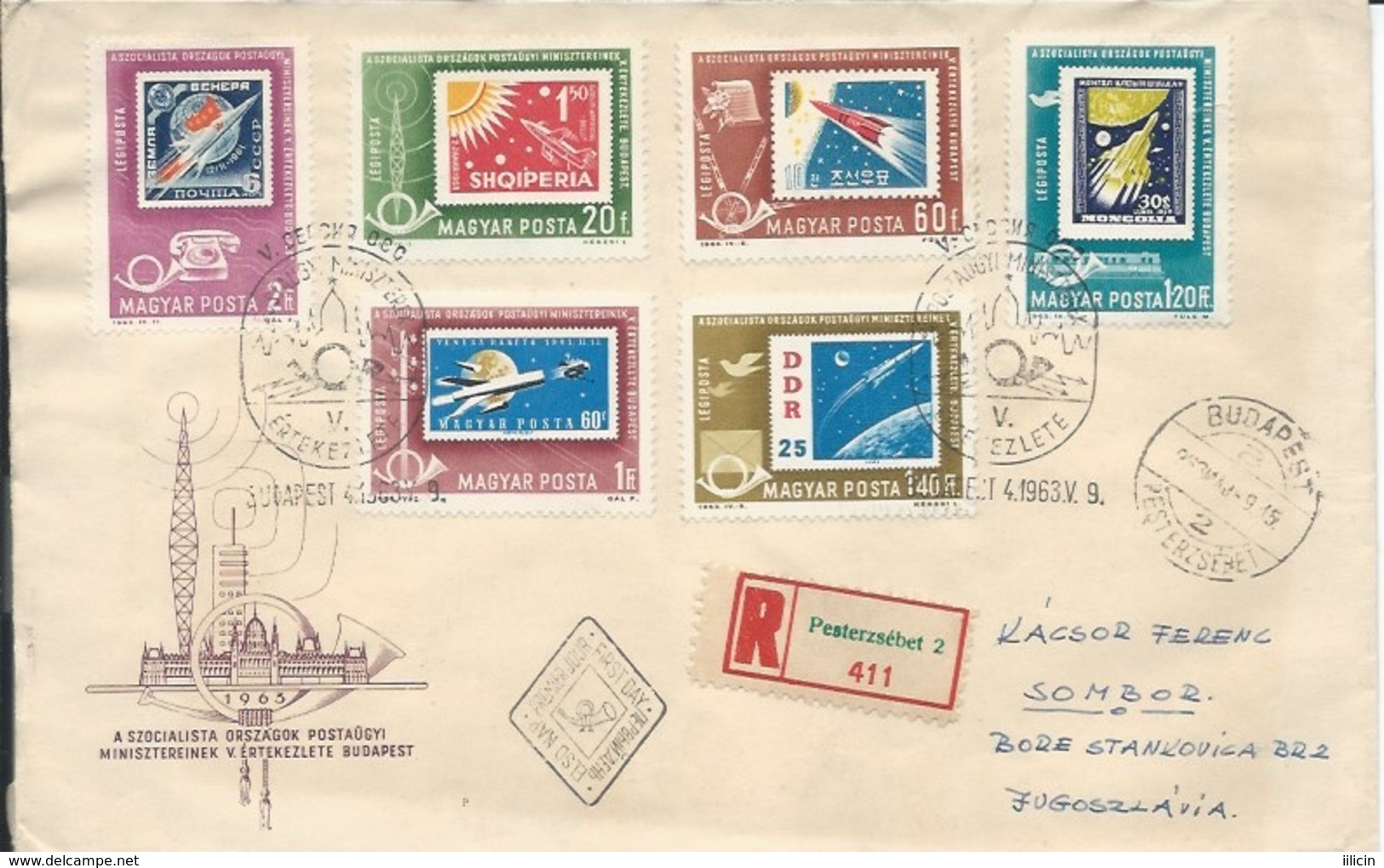 Letter FI000115 - Hungary Soviet Union (USSR SSSR Russia) Space Program 1963 - Altri & Non Classificati