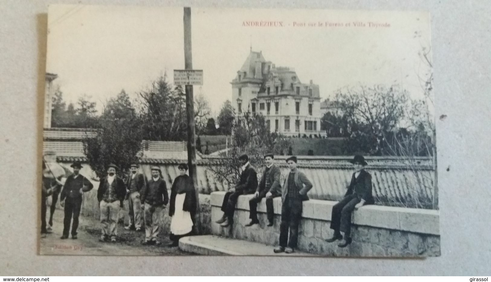 CPA ANDREZIEUX LOIRE PONT SUR LE FURENS ET VILLA THYRODE TRES BELLE ANIMATION ED GAY - Andrézieux-Bouthéon