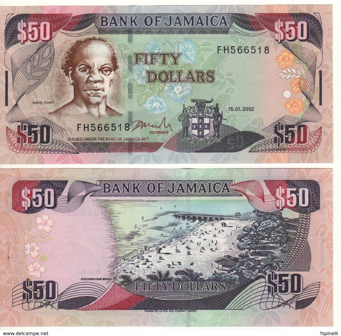 JAMAICA  50 Dollars  P79c   Dated 15.1.2002 - Jamaique