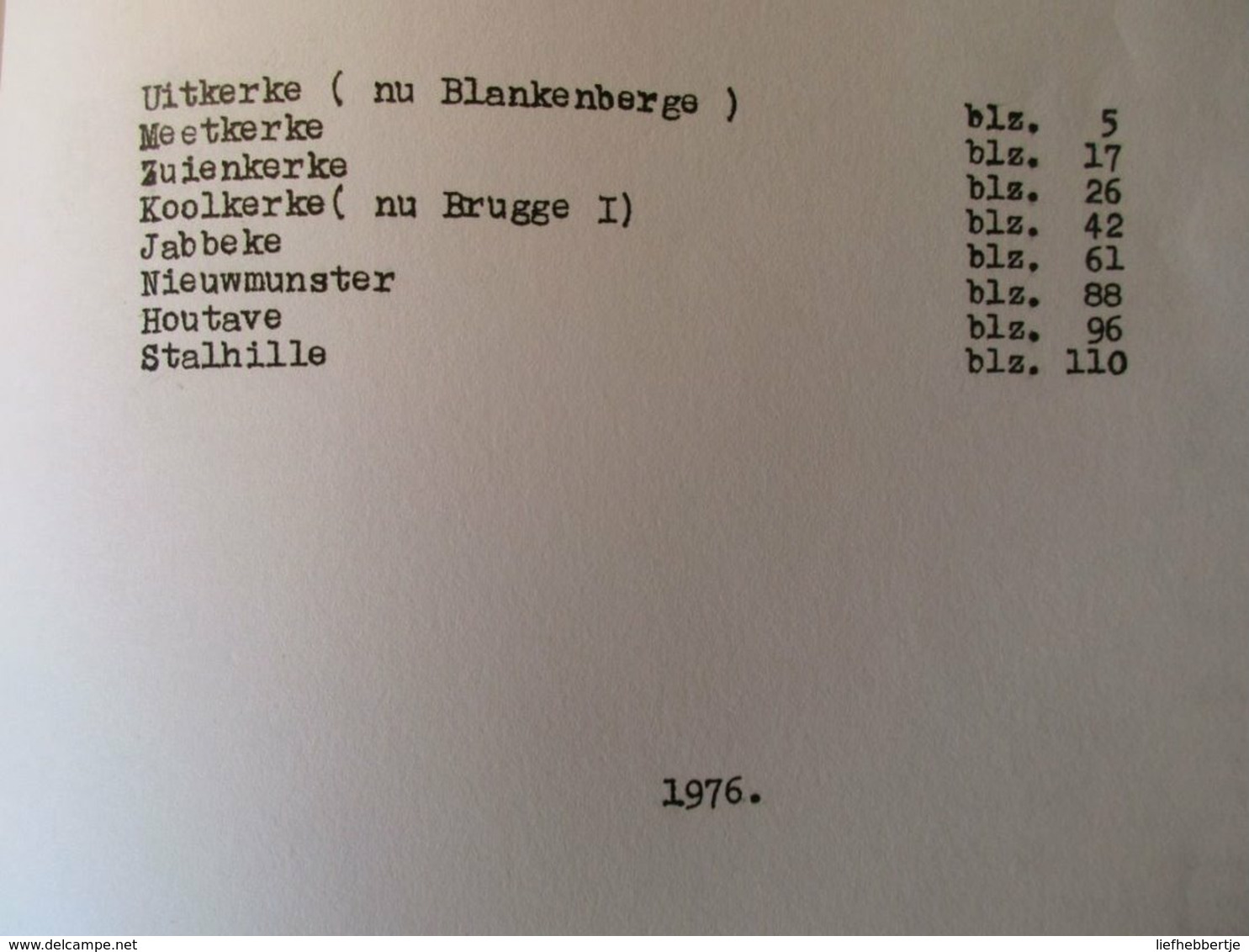 Volkstelling 1814 : Uitkerke Meetkerke Zuienkerke Jabbeke Houthave Koolkerke Nieuwmunster Stalhille  - Genealogie - Geschiedenis