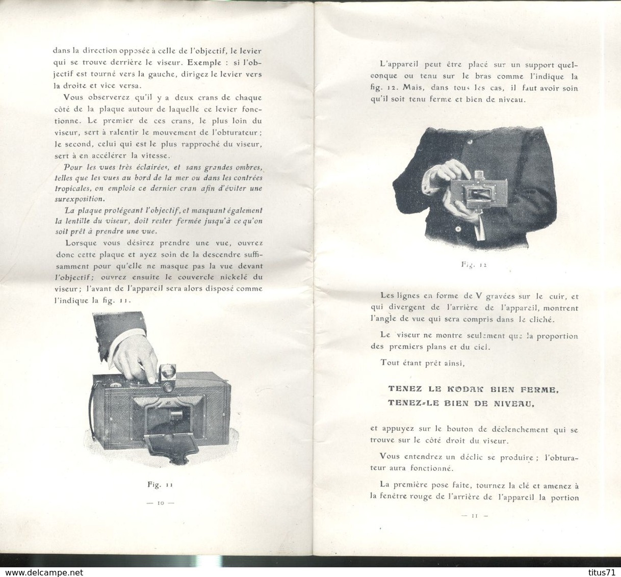 Appareil Photo Kodak Panoram 4 D avec sacoche d'origine et notice - 1910 - Envoi en France seulement en valeur déclarée