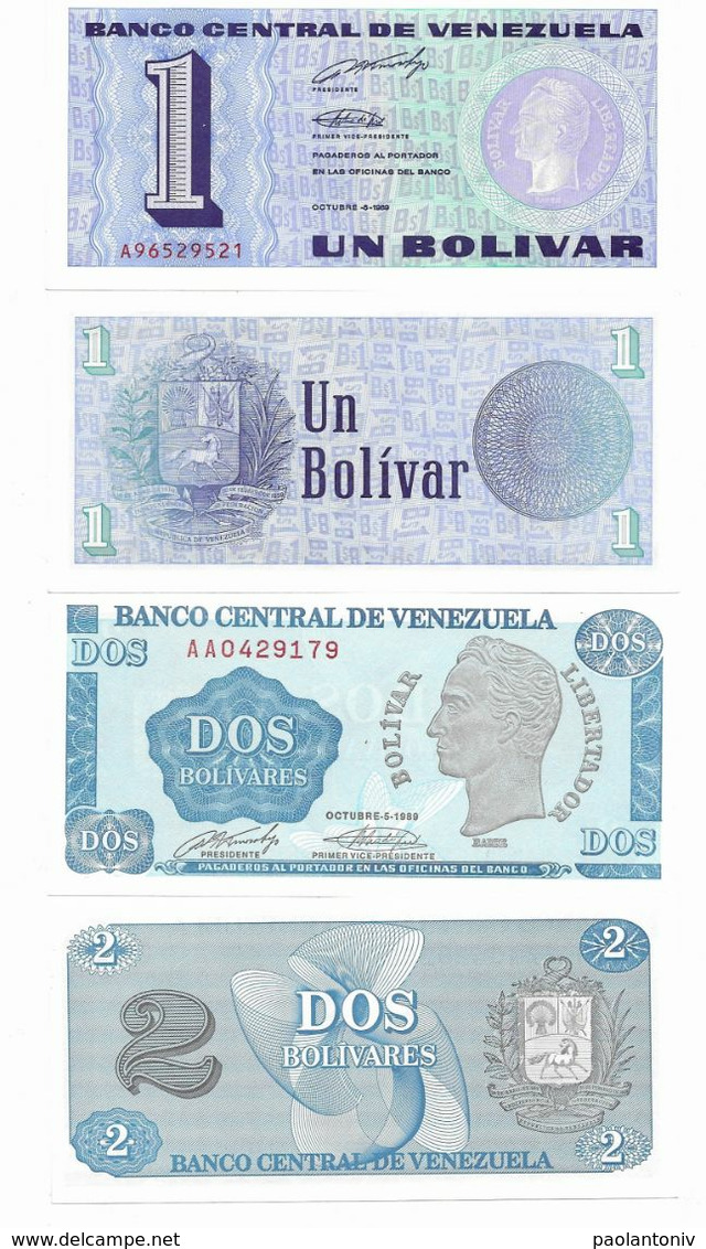 230 VENEZUELA COPPIA DI BOLIVAR 1 E 2  DEL 1989  FDS NUOVI - Venezuela