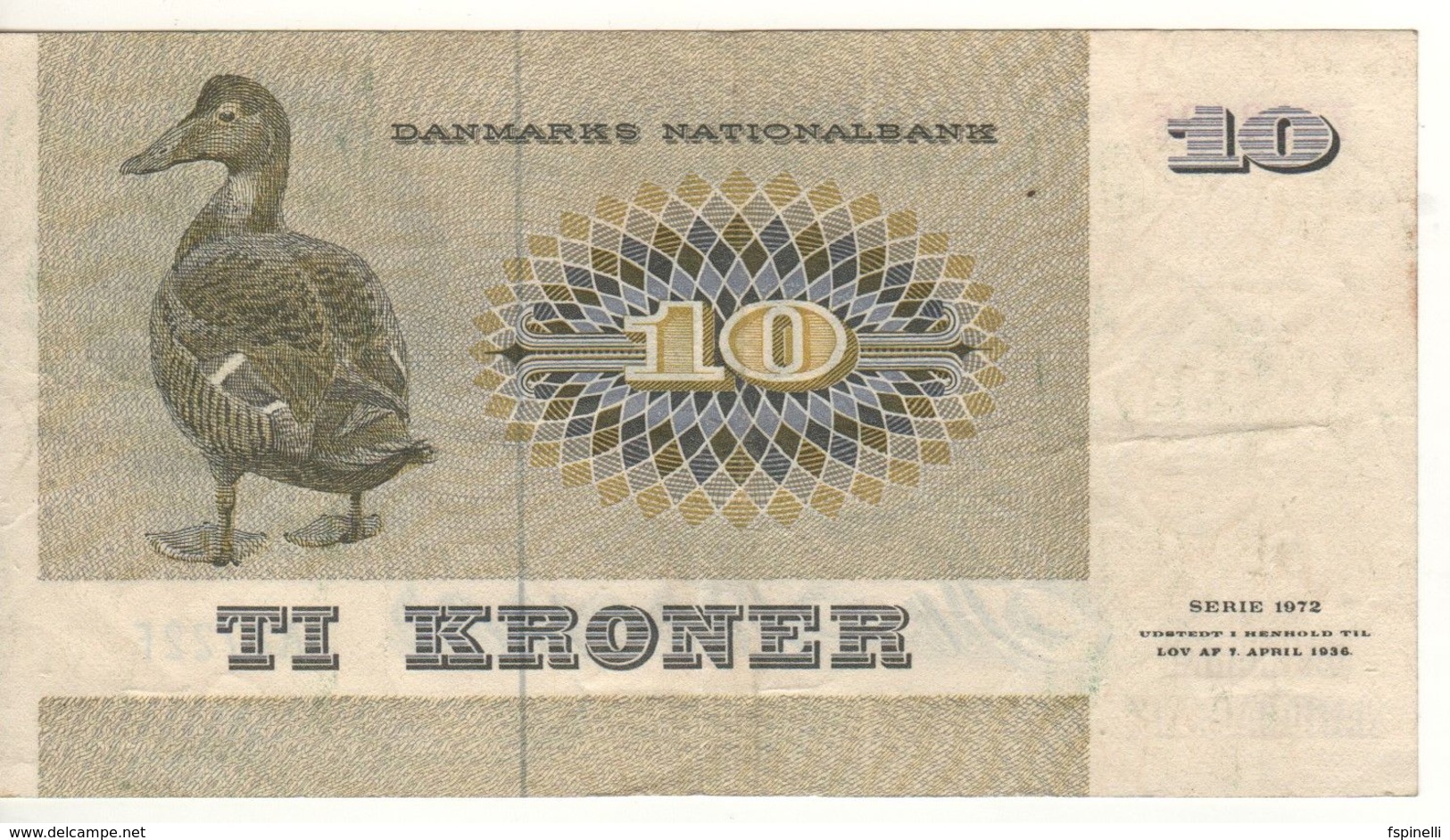 DENMARK  10 Kroner   P48a    1972    (Catherine Sophie Kirchhoff-Eider Duck) - Danimarca