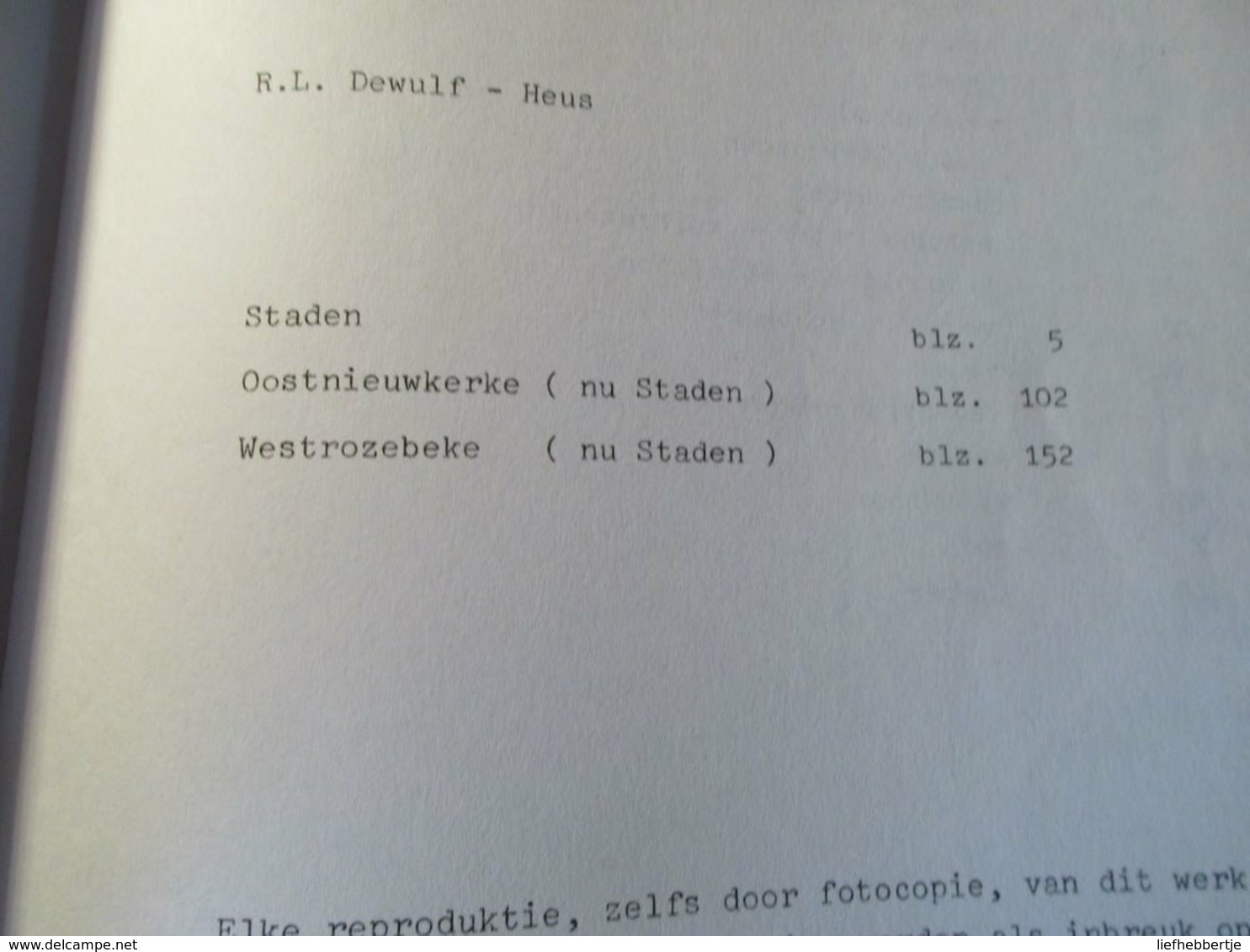 Volkstelling 1814 :  Staden Oostnieuwkerke Westrozebeke - Genealogie - History