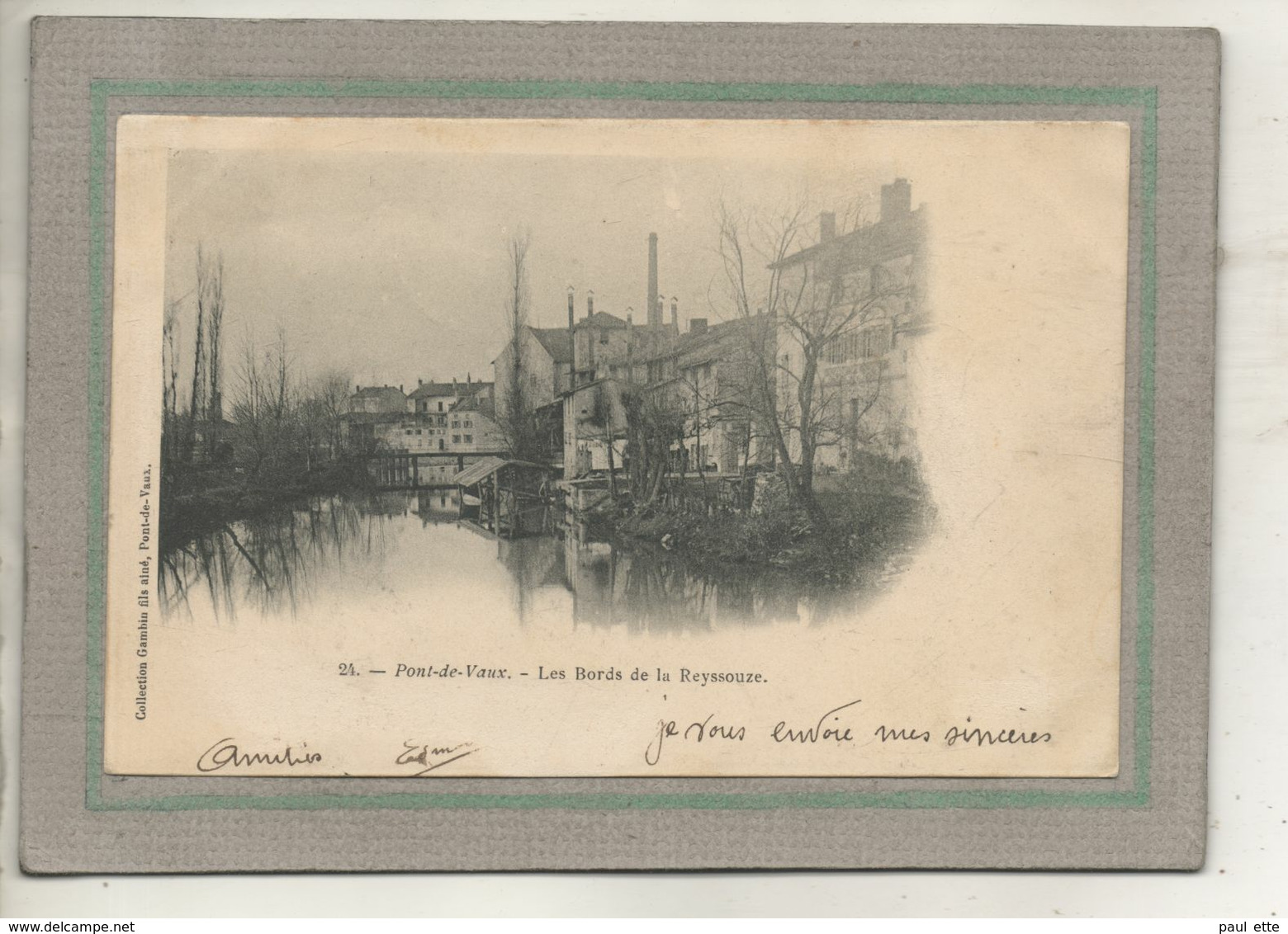 CPA - (01) PONT-de-VAUX - Aspect Des Maisons Sur Les Bords De La Reyssouze En 1903 - Pont-de-Vaux