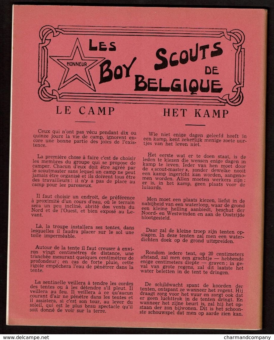 Ecole D'autrefois - Cahier D'écolier Ancien - Les Boy Scouts De Belgique - Le Camp / Het Kamp - Scoutisme - 2 Scans - Altri & Non Classificati