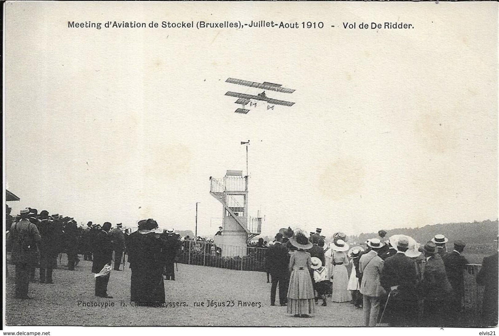 BRUXELLES Meeting D' Aviation De Stockel 1910.Vol De De Ridder - Brussel Nationale Luchthaven