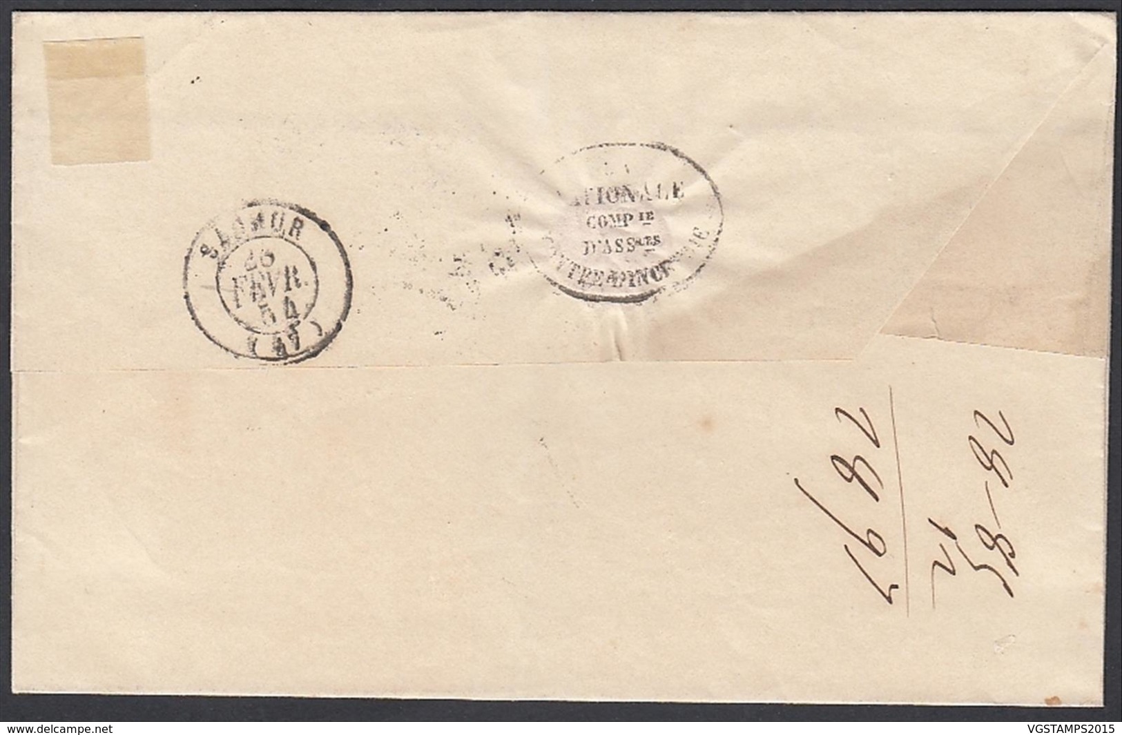 France 1854 - Précurseur De Paris à Destination Saumur.   La Poste à Paris".   (VG) DC-7845 - Autres & Non Classés