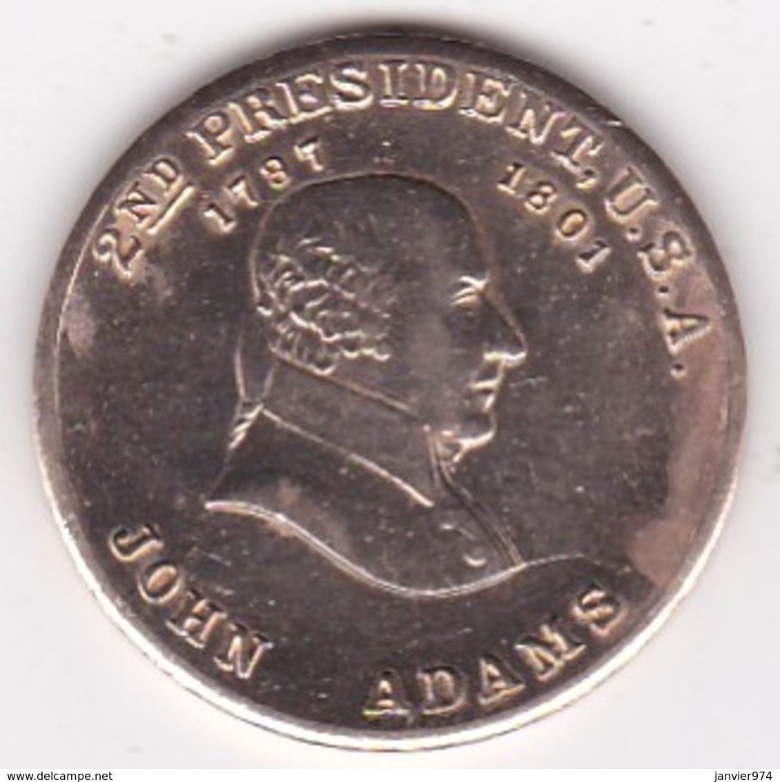 Jeton / Token . John Adams 2nd US President (1797 - 1801) - Andere & Zonder Classificatie