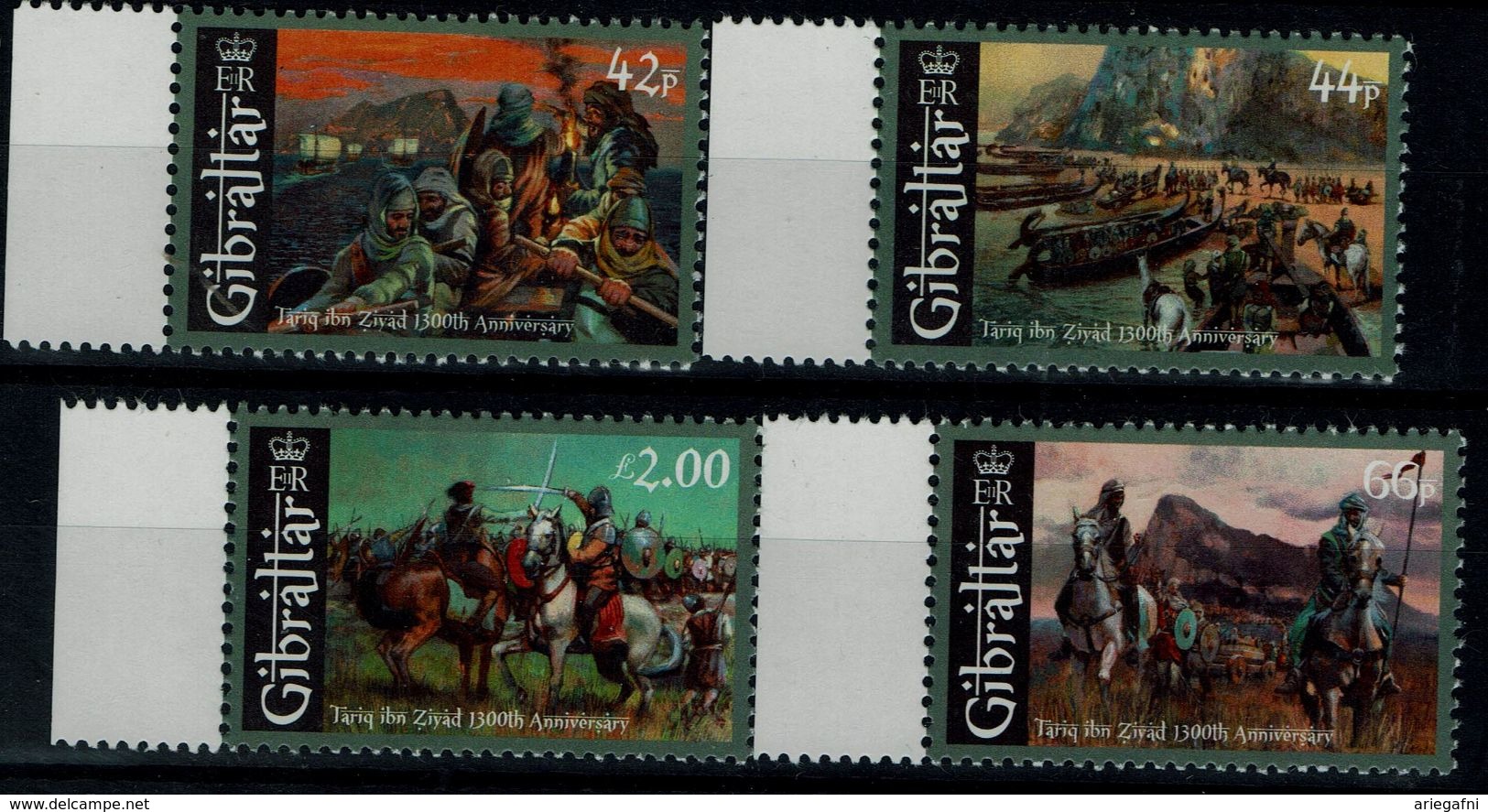 GIBRALTAR 2011 1300TH ANNIVERSARY OF THE BATTLE AT RIO GUADALETE, SOUTH ANDALUSIA MI No 1448-51MNH VF !! - Gibraltar