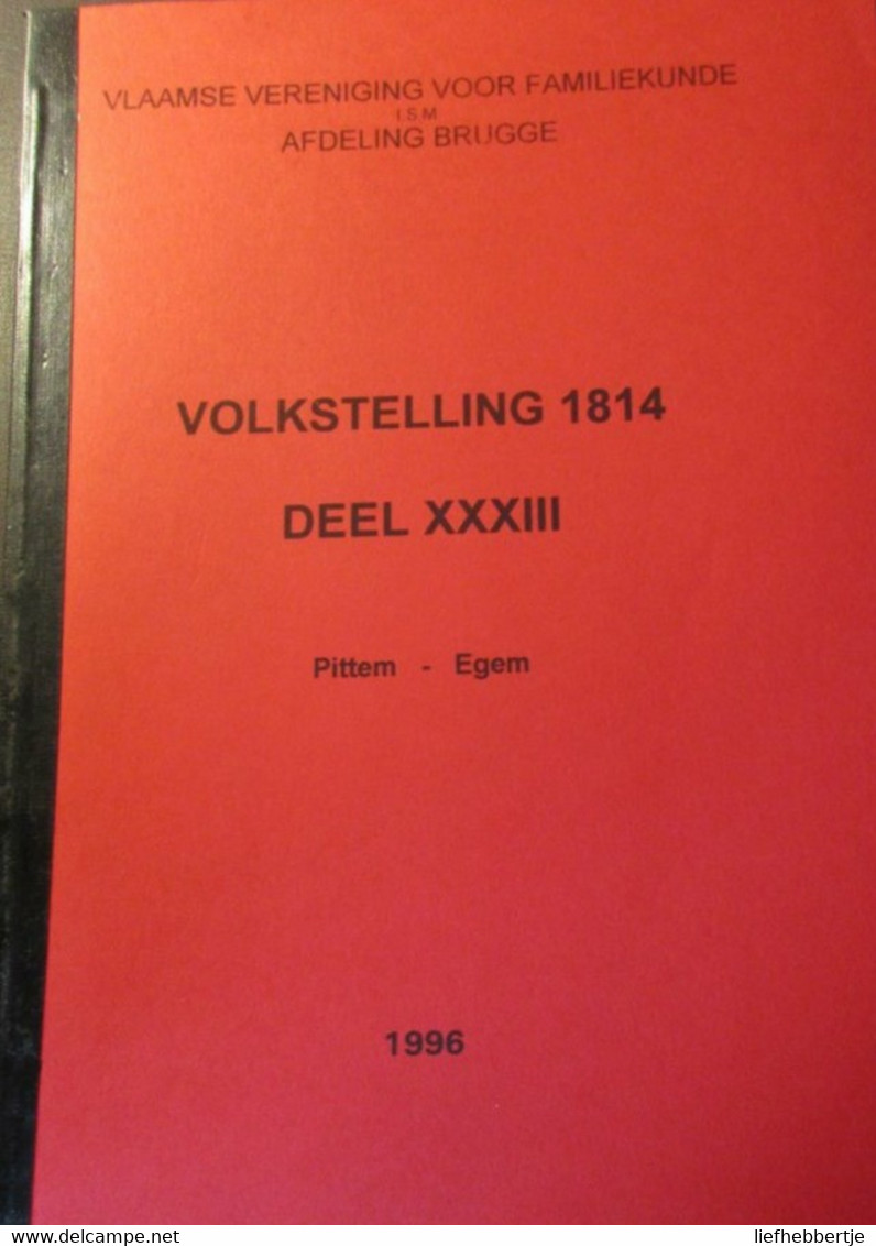 Volkstelling 1814 :  Pittem En Egem -   Genealogie - Historia