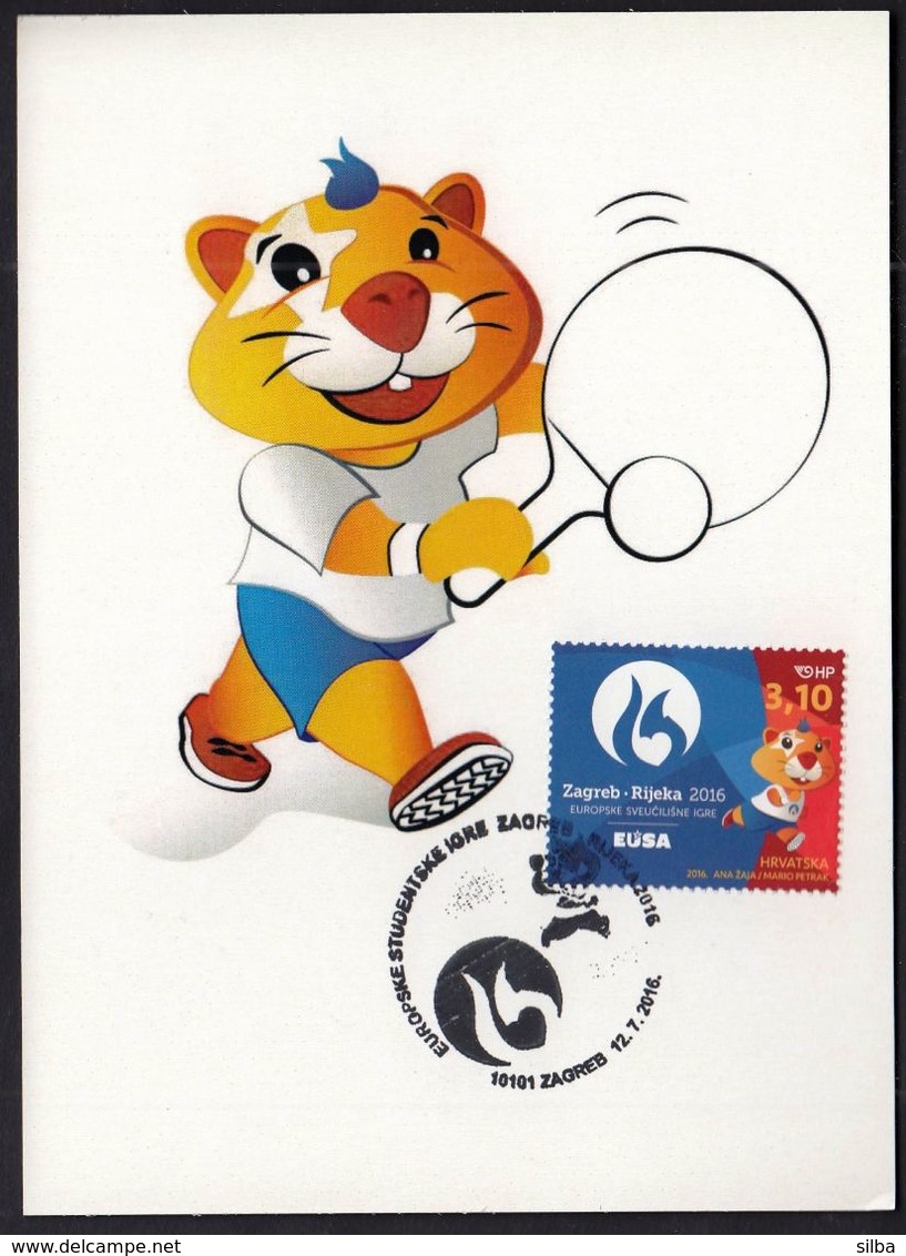 Croatia Zagreb 2016 / Table Tennis / European Universities Games / Mascot HRKI / MC / Sport - Tennis De Table