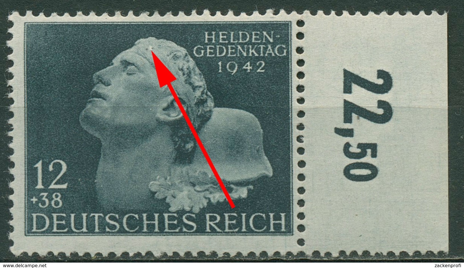 Deutsches Reich 1942 Heldengedenktag Mit Plattenfehler 812 PF ? Mit Falz - Errors & Oddities