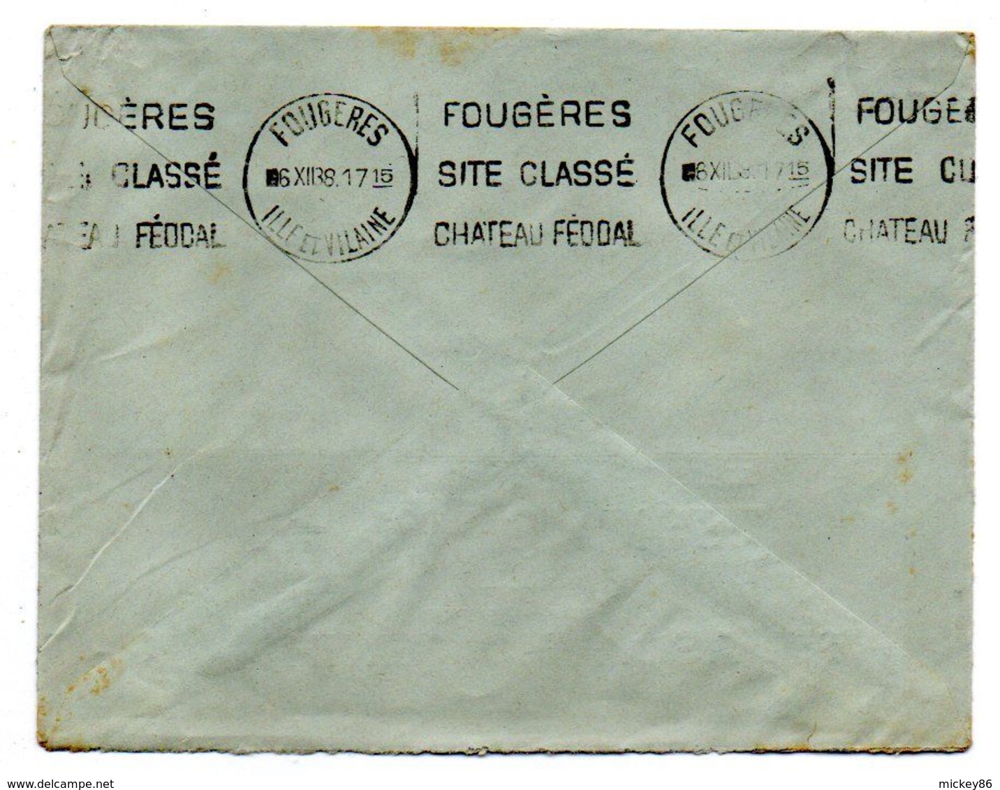 1938--Lettre De NANCY-54 Pour Fougères-35--type Paix --cachet Mécanique "Cigarettes Celtiques"-STENGEL - 1921-1960: Periodo Moderno