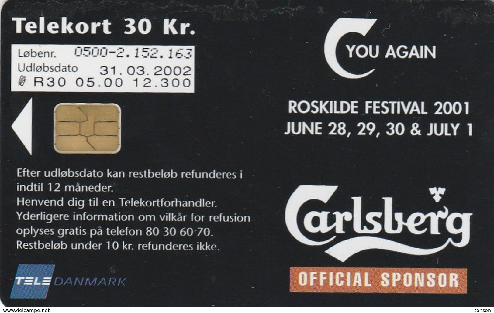 Denmark, R 030, Roskilde Festival '2000 - Carlsberg, Beer, 2 Scans. - Danemark