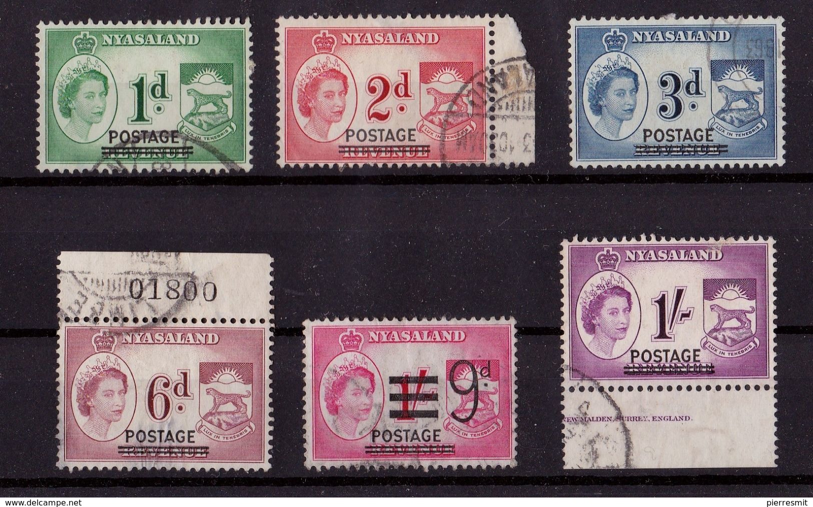 Nyassaland  - Used - 1963 Optd, Part Set, 1963 - Nyasaland (1907-1953)