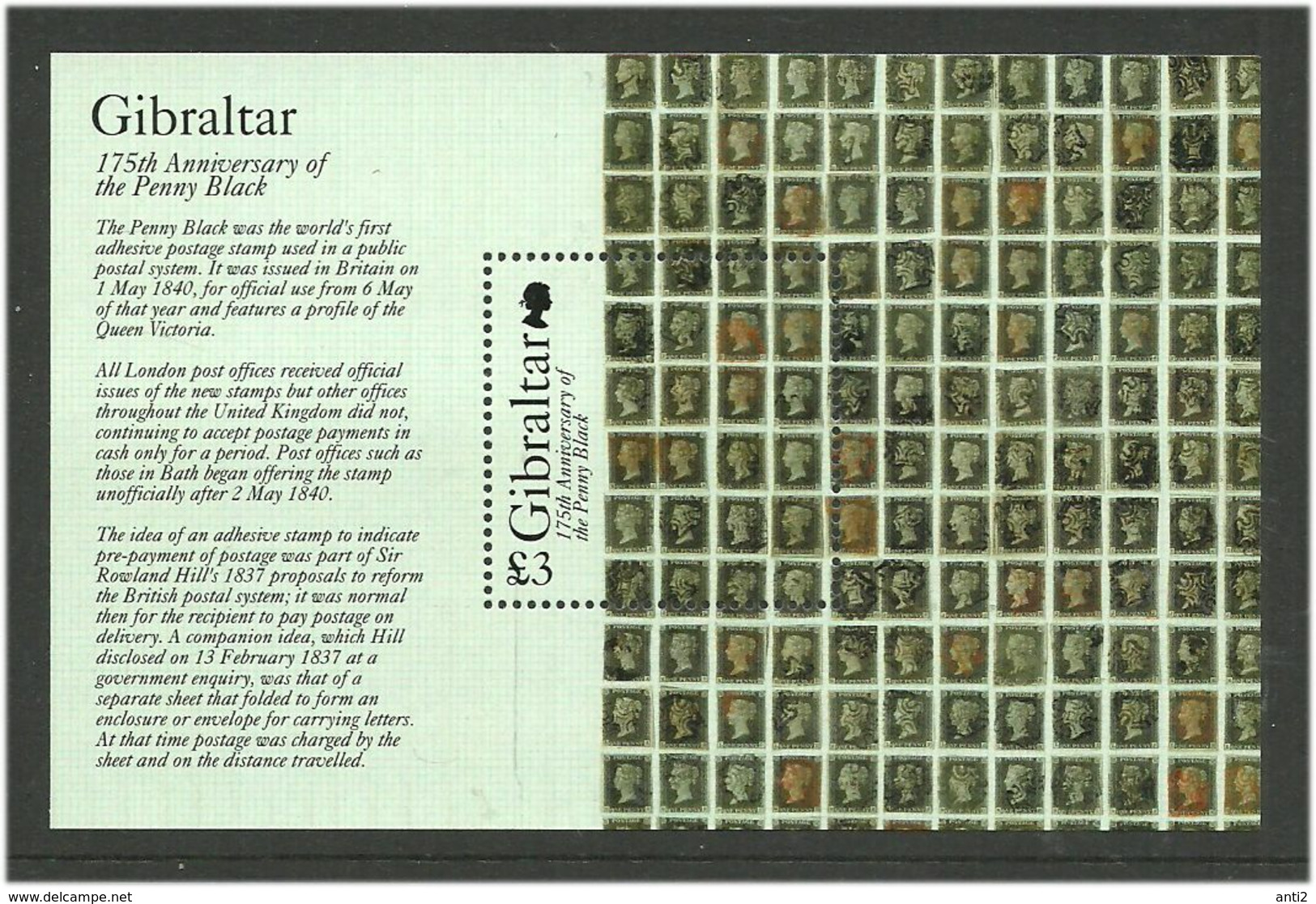 Gibraltar 2015 100 Years Of Stamps Mi Bloc 120 MNH(**) - Gibraltar