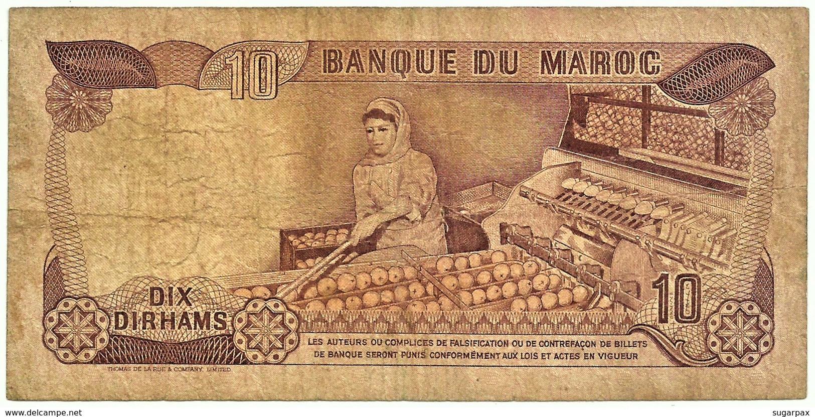 Morocco - 10 Dirhams - 1985 / AH 1405 - Pick 57.b - Sign. 9 - Serie BF/4 - King Hassan II - BANQUE DU MAROC - Morocco